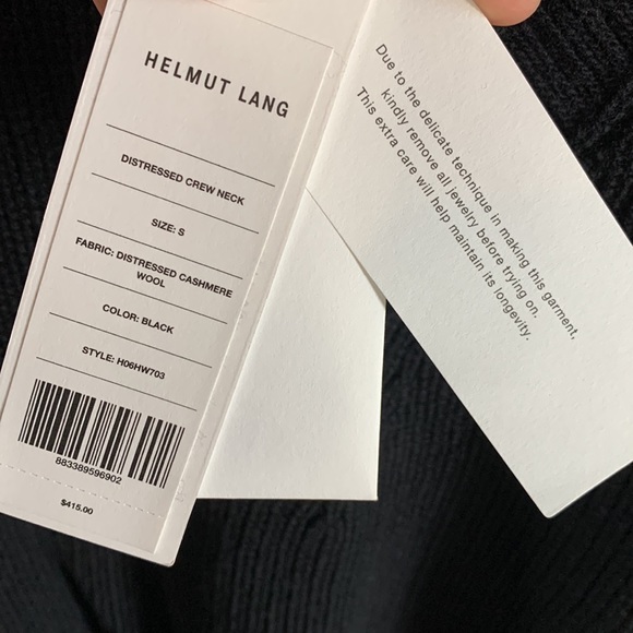 NWT Helmut Lang Black Cashmere Blend “Destroyed” Design Knit Dress - Picture 15 of 15